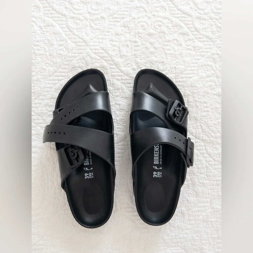 NWOT Birkenstock Arizona Essentials EVA Sandals Medium Width Black Size 8W/6M - Picture 7 of 11